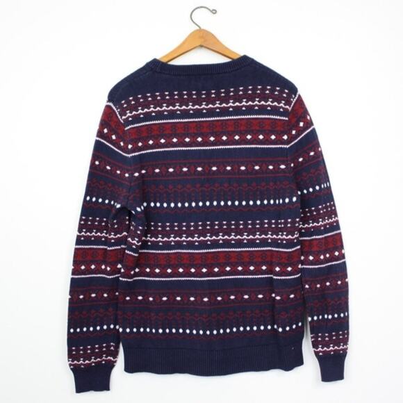 Merona Sweater Men's Size Medium Red and Blue - Picture 2 of 3